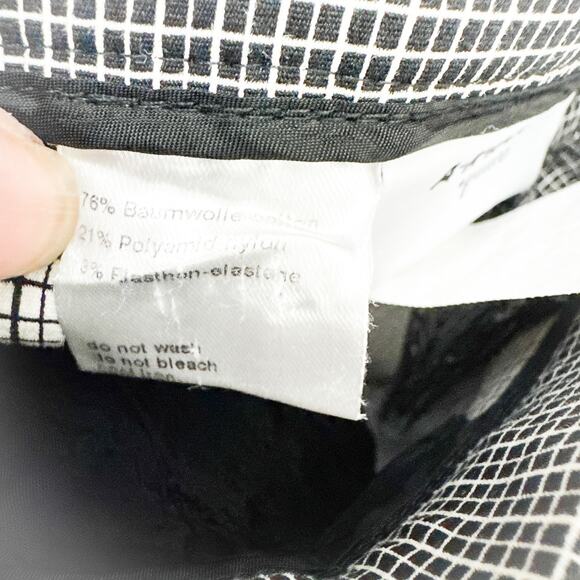 Akris Punto Blurred Glencheck Plaid Cotton Stretch Straight-Leg Pants Size 6 - Picture 6 of 8